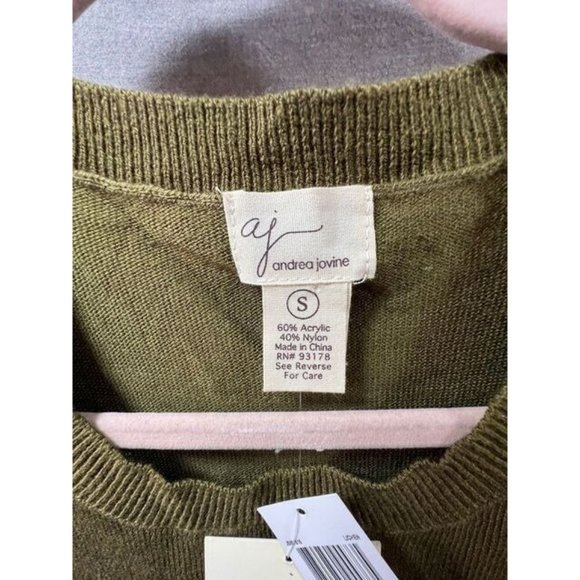 Andrea‎ Jovine Sweater Womens Small Green Long Sleeve Pullover Ladies - Picture 5 of 9